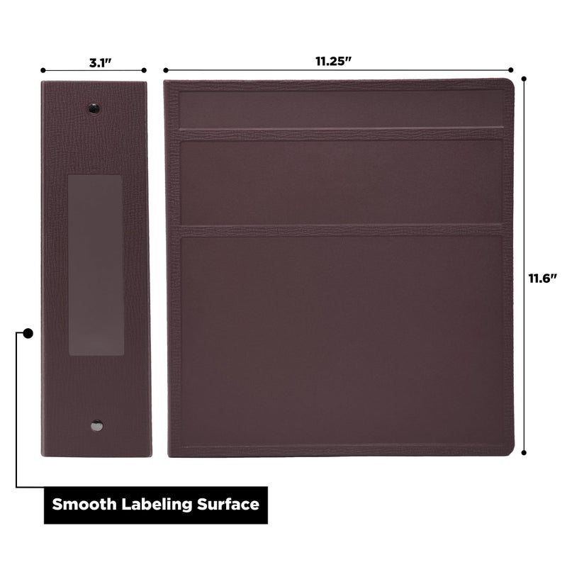 Carstens 3-Inch Heavy Duty 3-Ring Binder - Side Opening, Plum, Durable Plastic, Precision No-Gap Rings, Waterproof Cover, No Pockets, Holds 400 US Letter Sheets, BPA-Free, Made in USA (1711-3R) - Image 2